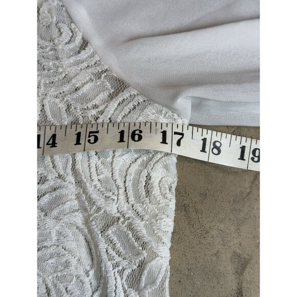 Zara Basics White Floral Lace Top Sz Small - Picture 6 of 8